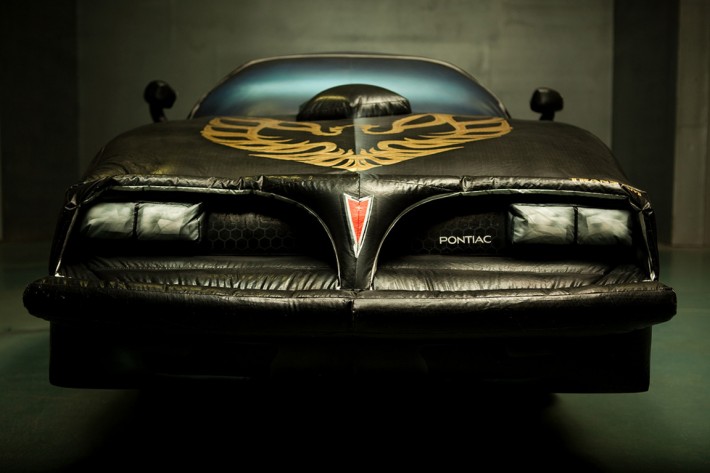 untitled (1977 Smokey and The Bandit Trans AM) 1999, 2009. Inflatable nylon and electric blower 54H X 204L X 84W inches NYC ................. YC .................a life size inflatable replica of my YC .................1977 Smokey and The Bandit Trans AM 